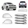 Imagem de KIT Aplique Cromado Maçaneta Portas Laterais e Caçamba - Retrovisor VW Amarok 2010 /...