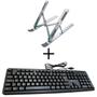 Imagem de Kit Apoio Suporte Base para Notebook aluminio e Teclado com Fio ABNT  qte