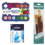 Imagem de Kit Aquarela Pastilha 24 Cores + Bloco Canson + Pincel