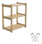 Imagem de Kit Arara Para Lojas Design Madeira Natural Reforçada e Aparador Expositor Moderno 100% Pinus 60x50cm Multifuncional