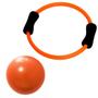 Imagem de Kit Arco Alaranjado Anel Flexivel para Pilates + Over Ball 25 Cm  Liveup Sports 