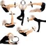 Imagem de Kit Arco Anel Yoga Pilates + Colchonete em Eva Rosa 1,70m com Alca  Mandiali