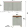 Imagem de Kit Área de Serviço com 3 Módulos com Portas Provençais para Lavanderia 100% Mdf
