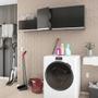 Imagem de Kit Área de Serviço e Lavanderia com 02 Armários Aéreo 120cm e 60cm 100% MDF Preto - Desk Design