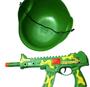 Imagem de Kit Arminha Brinquedo Attack Com Capacete 32cm Cor verde camuflado