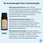 Imagem de Kit Aromaterapia Via Aroma Foco e Concentração - Difusor Elétrico e 3 Óleo Essencial