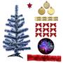 Imagem de Kit Árvore De Natal Nevada 60cm Decorada Com Enfeites Pisca Pisca Led 220v Colorido