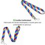 Imagem de Kit Autismo identificação TEA porta crachá cordão estampado e pulseira autismo 19cm com regulagem kit infantil