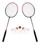 Imagem de Kit Badminton 2 Raquetes + 3 Petecas + Bolsa Super