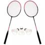 Imagem de Kit Badminton 2 Raquetes + 3 Petecas C/ Bolsa  Completo