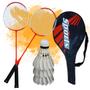 Imagem de Kit Badminton Com 2 Raquetes + 3 Petecas + Bolsa Qualidade