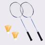 Imagem de Kit Badminton Completo 2 Raquetes 2 Petecas Bolsa Raqueteira