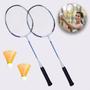 Imagem de Kit Badminton Completo 2 Raquetes 2 Petecas Bolsa Raqueteira