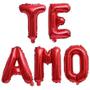Imagem de Kit Balão Letra Te Amo + 5 Corações 22 cm Vermelho para Dia Dos Namorados, Casamento, Declaração