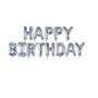 Imagem de Kit Balão Metalizado Happy Birthday Prata 40cm  13 letras