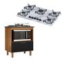 Imagem de Kit Balcão Cooktop Zanzini Italia 1 Porta e Fogão Cooktop 5 Bocas Ultra Chama Branco Mármore Chamalux