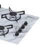 Imagem de Kit Balcão Cooktop Zanzini Master sem Porta e Fogão Cooktop Ultrachama 4 Bocas Branco Efeito Mármore Chamalux