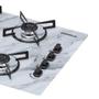 Imagem de Kit Balcão para Cooktop Cozinha Kaiki Salvia com Fogão Cooktop 4 Bocas Ultrachama Branco Mármore Chamalux