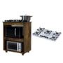 Imagem de Kit Balcão para Cooktop Cozinha Kaiki Turim com Fogão Cooktop 5 Bocas Branco Mármore Chamalux