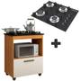 Imagem de Kit Balcão Salvia Mais Fogão Cooktop 4 Bocas Preto Chamalux