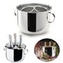 Imagem de Kit Balde Champanheira com Divisoria para 3 Garrafas 6 L + Balde para Gelo Ice com Tampa 2,3 L em Aco Inox Forma