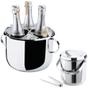 Imagem de Kit Balde Champanheira com Divisoria para 3 Garrafas 6 L + Balde para Gelo Ice com Tampa 2,3 L em Aco Inox Forma