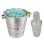 Imagem de Kit Balde de Gelo 4,5L e Coqueteleira 0,5L Inox Decorado Conjunto Prepara Drinks Coqueteis Bar