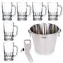 Imagem de Kit Balde Gelo Bar 6l + Abridor + 6 Canecas Chopp 360ml