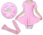 Imagem de Kit Ballet Infantil Rosa 3 Itens Collant Body Saia Embutida - Roupa Balé