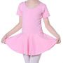 Imagem de Kit Ballet Infantil Rosa 3 Itens Collant Body Saia Embutida - Roupa Balé