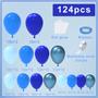 Imagem de Kit Balloon Garland Arch NISOCY Blue 124 unidades para decoração de festas