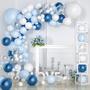 Imagem de Kit Balloon Garland Arch YMSZ Azul Branco 102 unidades