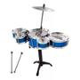 Imagem de Kit Banda Infantil Bateria Guitarra Microfone Azul Meninos Meninas Irmãos Gêmeos Amigos