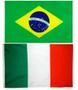 Imagem de Kit Bandeira Do Brasil + Bandeira Da Itália 150 X 90 Cm