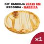 Imagem de Kit Bandeja de Madeira 16x16 - Modelo Circular - Circular-Sustentável-Design-Elegante-Decoração-Rústica