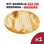 Imagem de Kit Bandeja de Madeira Pinus 9,3cm x 9,3cm - Modelo Circular - Circular-Design-Elegante-Decoração-Rústica-Sustentável