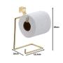 Imagem de Kit Banheiro 2 Peças Porta Toalha Duplo Pia Suporte Papel Higiênico Duplo Acoplado Dourado - Future