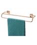 Imagem de Kit Banheiro 3 Peças Toalheiro Duplo 45cm Gancho Porta Papel Higiênico Cobre Rose Gold - Future