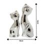 Imagem de Kit Banheiro Decor Porta Sabonete Líquido Clear e Enfeite Casal Gato Porcelana - Yangzi