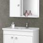 Imagem de Kit Banheiro Gabinete 56cm Pia e Armário Com Espelho Munique Branco - Bechara