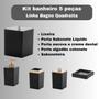 Imagem de Kit banheiro Lavabo Banheiro Black Requinte Premium 