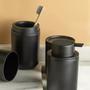 Imagem de Kit Banheiro Lavabo Bold Lixeira, Porta Escova, Porta Sabonete Líquido 300ml  e Escova Sanitária