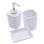 Imagem de Kit Banheiro Lavabo de Cerâmica Branco Antibes 3 peças - Lyor