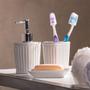 Imagem de Kit Banheiro Lavabo de Cerâmica Branco Antibes 3 peças - Lyor