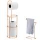 Imagem de Kit banheiro lavabo rose gold 02 peças, porta toalha bancada  e papeleira future 1891rg 1609rg