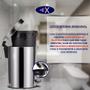 Imagem de Kit Banheiro Lixeira de Aço Inox 3 Litros com Escova Sanitária e Suporte