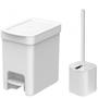 Imagem de Kit banheiro lixeira pedal 6l e escova vaso sanitario branco ou trium dual lx4000 ss900