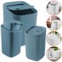 Imagem de Kit Banheiro Luxo Conjunto Completo 3pçs Com Lixeira Porta Algodão E Dispenser