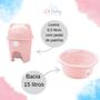 Imagem de Kit banho bebe adoleta saboneteira + balde bacia lixeira e outros rosa