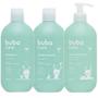 Imagem de Kit Banho Shampoo, Condicionador e Sabonete Líquido 400ml Higiene Infantil Bebê Buba Care Criança Vegano